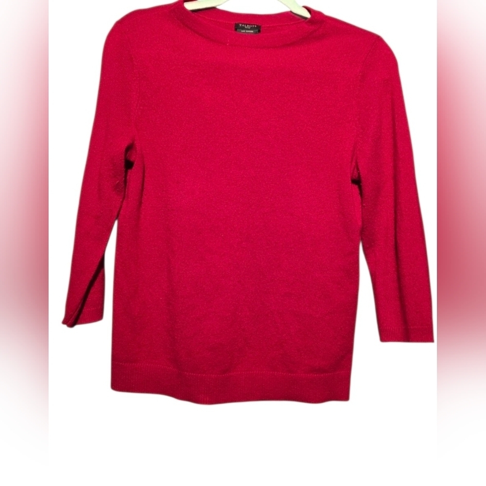 Talbots Pure Cashmere Size Medium EUC Red Sweater PTP 20 Length 23 Medium P - Picture 2 of 4
